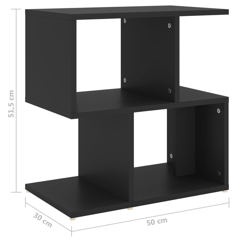 vidaXL 2 db fekete szerelt fa éjjeliszekrény 50 x 30 x 51,5 cm