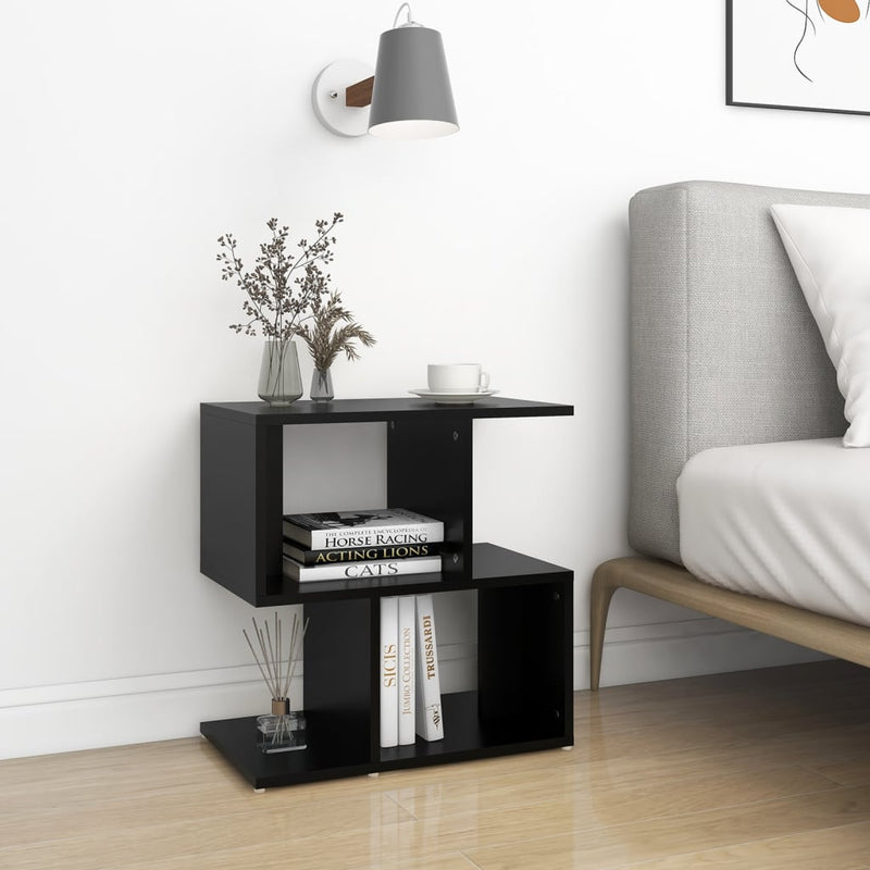 vidaXL 2 db fekete szerelt fa éjjeliszekrény 50 x 30 x 51,5 cm
