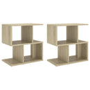 vidaXL 2 db sonoma tölgy színű szerelt fa éjjeliszekrény 50x30x51,5 cm