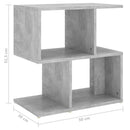 vidaXL betonszürke szerelt fa éjjeliszekrény 50 x 30 x 51,5 cm