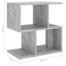 vidaXL 2 db betonszürke szerelt fa éjjeliszekrény 50 x 30 x 51,5 cm