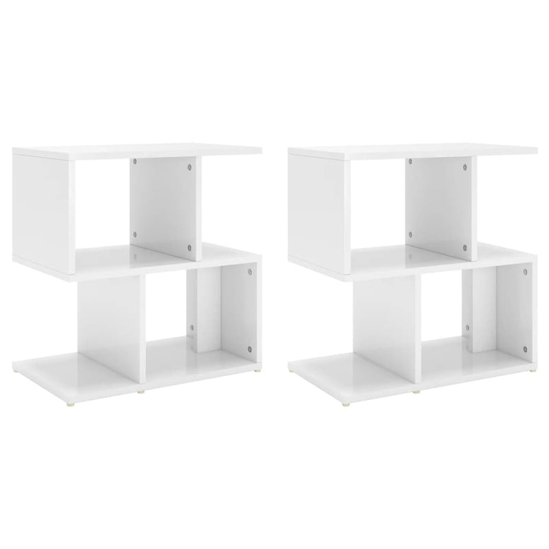vidaXL 2 db magasfényű fehér szerelt fa éjjeliszekrény 50x30x51,5cm