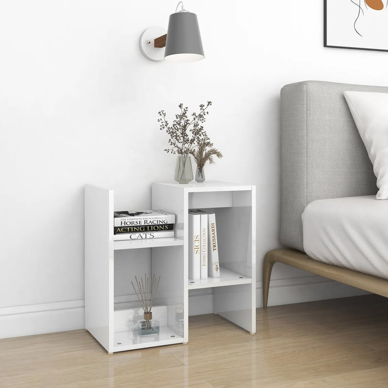 vidaXL 2 db magasfényű fehér szerelt fa éjjeliszekrény 50x30x51,5cm