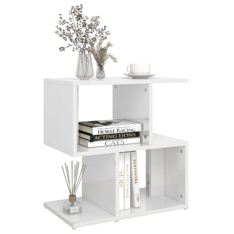 vidaXL 2 db magasfényű fehér szerelt fa éjjeliszekrény 50x30x51,5cm
