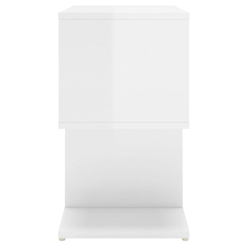 vidaXL 2 db magasfényű fehér szerelt fa éjjeliszekrény 50x30x51,5cm