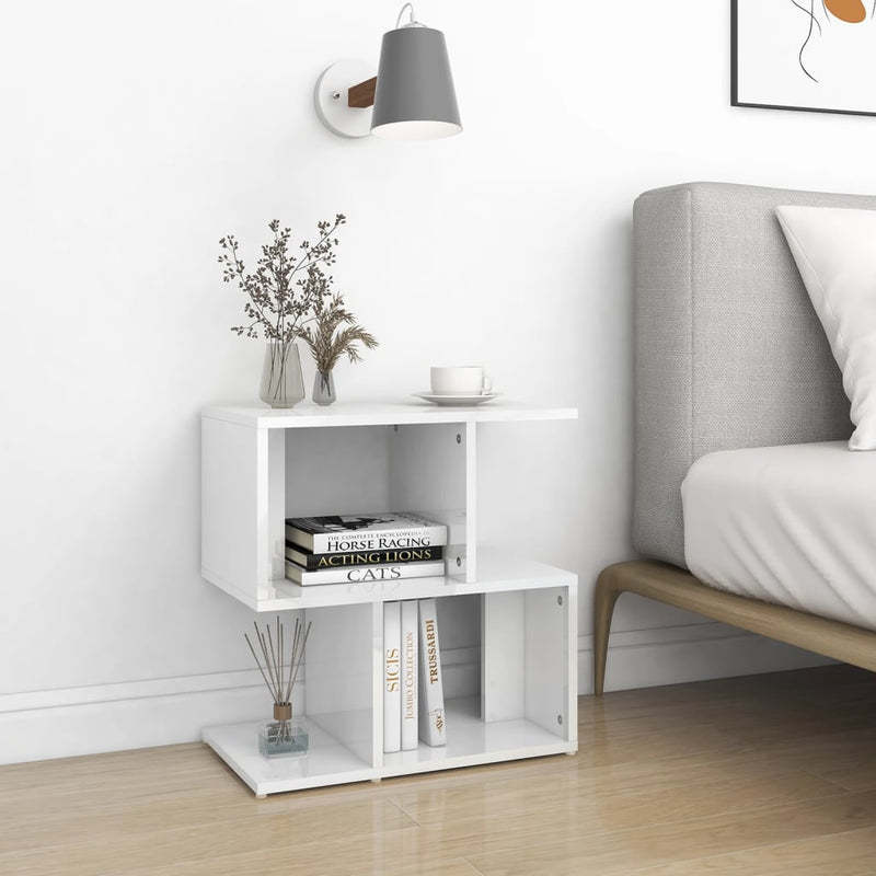 vidaXL 2 db magasfényű fehér szerelt fa éjjeliszekrény 50x30x51,5cm