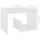 vidaXL fehér forgácslap kisasztal 59 x 36 x 38 cm