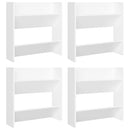 vidaXL 4 db fehér szerelt fa fali cipősszekrény 60 x 18 x 60 cm