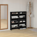 vidaXL 4 db fekete szerelt fa fali cipősszekrény 60 x 18 x 60 cm