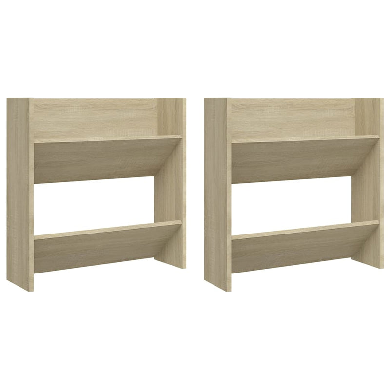 vidaXL 2 db sonoma-tölgyszínű fali cipősszekrény 60 x 18 x 60 cm