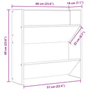 vidaXL betonszürke forgácslap fali cipősszekrény 60 x 18 x 60 cm