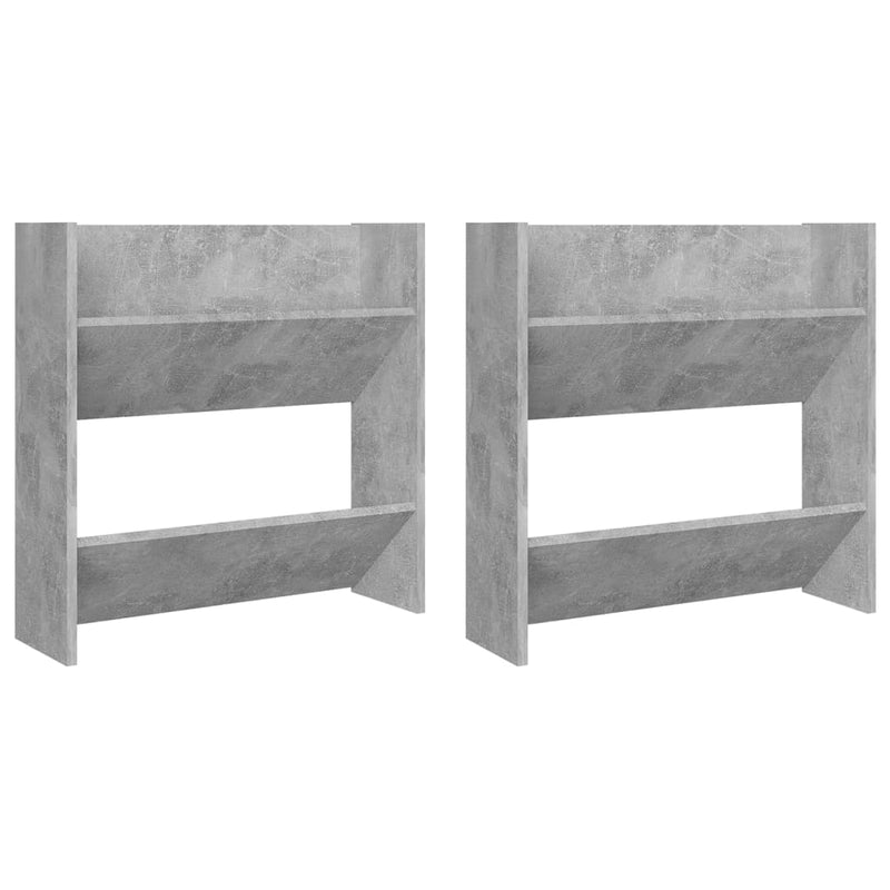 vidaXL 2 db betonszürke fali cipősszekrény 60 x 18 x 60 cm