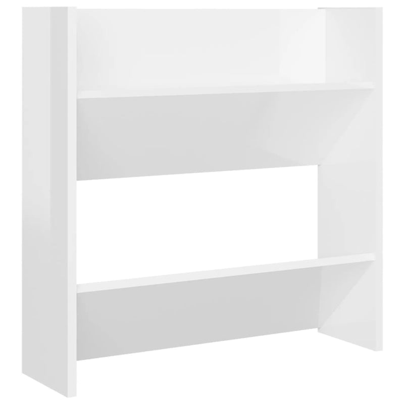 vidaXL 4 db magasfényű fehér szerelt fa fali cipősszekrény 60x18x60 cm