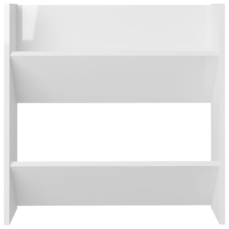 vidaXL 4 db magasfényű fehér szerelt fa fali cipősszekrény 60x18x60 cm