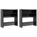 vidaXL 2 db magasfényű fekete szerelt fa fali cipősszekrény 60x18x60cm