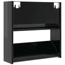 vidaXL 2 db magasfényű fekete szerelt fa fali cipősszekrény 60x18x60cm