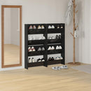 vidaXL 4 db magasfényű fekete szerelt fa fali cipősszekrény 60x18x60cm