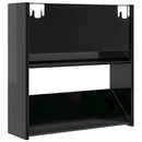 vidaXL 4 db magasfényű fekete szerelt fa fali cipősszekrény 60x18x60cm