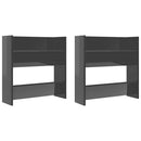 vidaXL 2 db magasfényű szürke szerelt fa fali cipősszekrény 60x18x60cm