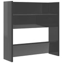 vidaXL 2 db magasfényű szürke szerelt fa fali cipősszekrény 60x18x60cm