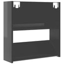 vidaXL 2 db magasfényű szürke szerelt fa fali cipősszekrény 60x18x60cm
