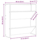 vidaXL 2 db magasfényű szürke szerelt fa fali cipősszekrény 60x18x60cm
