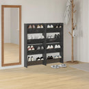 vidaXL 4 db magasfényű szürke szerelt fa fali cipősszekrény 60x18x60cm