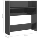 vidaXL 4 db magasfényű szürke szerelt fa fali cipősszekrény 60x18x60cm