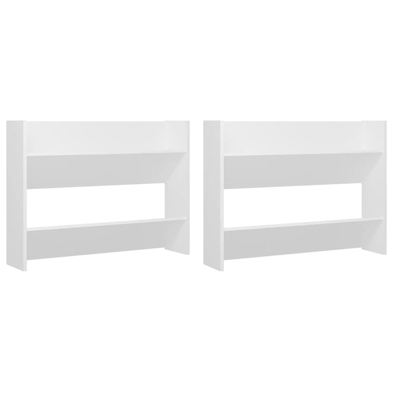 vidaXL 2 db fehér forgácslap fali cipősszekrény 80 x 18 x 60 cm