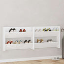 vidaXL 2 db fehér forgácslap fali cipősszekrény 80 x 18 x 60 cm