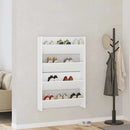 vidaXL 2 db fehér forgácslap fali cipősszekrény 80 x 18 x 60 cm