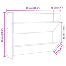 vidaXL betonszürke szerelt fa fali cipősszekrény 80 x 18 x 60 cm