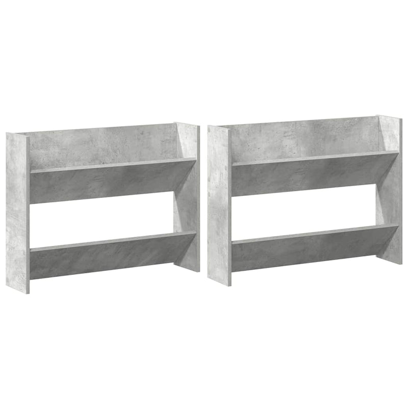 vidaXL 2 db betonszürke forgácslap fali cipősszekrény 80 x 18 x 60 cm