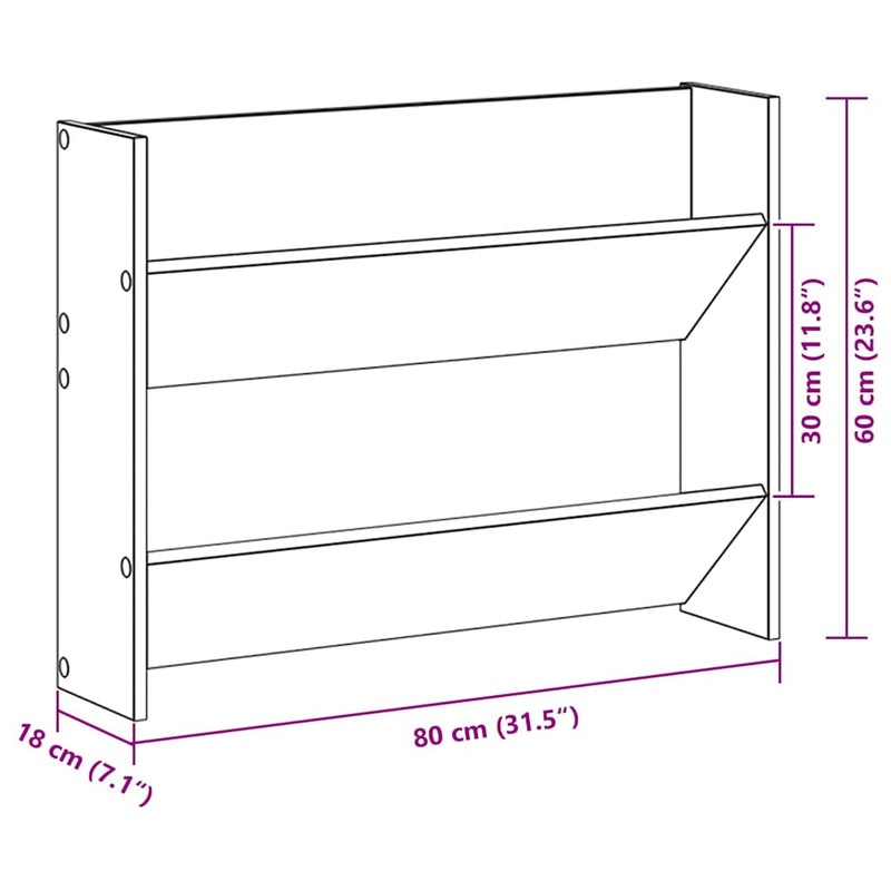vidaXL 2 db betonszürke forgácslap fali cipősszekrény 80 x 18 x 60 cm