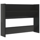 vidaXL magasfényű fekete szerelt fa fali cipősszekrény 80 x 18 x 60 cm