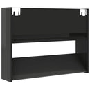 vidaXL magasfényű fekete szerelt fa fali cipősszekrény 80 x 18 x 60 cm