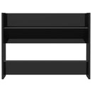 vidaXL 2 db magasfényű fekete szerelt fa fali cipősszekrény 80x18x60cm