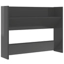 vidaXL magasfényű szürke szerelt fa fali cipősszekrény 80 x 18 x 60 cm