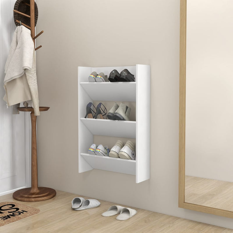 vidaXL fehér fali cipősszekrény 60 x 18 x 90 cm