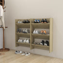 vidaXL 2 db sonoma-tölgy fali cipősszekrény 60 x 18 x 90 cm