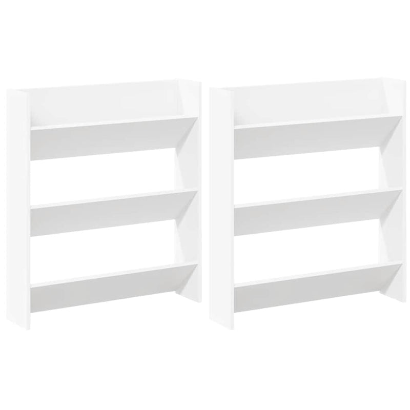 vidaXL 2 db fehér forgácslap fali cipősszekrény 80 x 18 x 90 cm