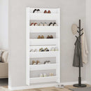 vidaXL 2 db fehér forgácslap fali cipősszekrény 80 x 18 x 90 cm