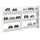 vidaXL 2 db fehér forgácslap fali cipősszekrény 80 x 18 x 90 cm