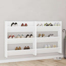 vidaXL 2 db fehér forgácslap fali cipősszekrény 80 x 18 x 90 cm