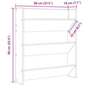 vidaXL fekete szerelt fa fali cipősszekrény 80 x 18 x 90 cm