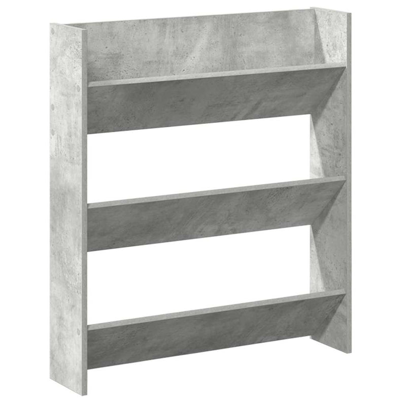 vidaXL betonszürke forgácslap fali cipősszekrény 80 x 18 x 90 cm