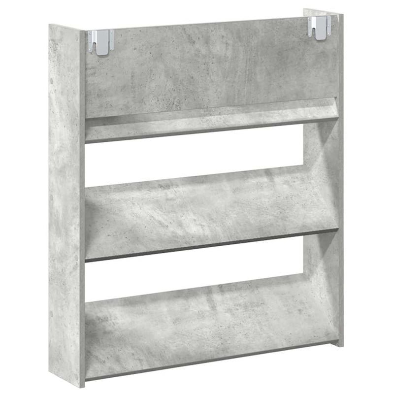 vidaXL betonszürke forgácslap fali cipősszekrény 80 x 18 x 90 cm