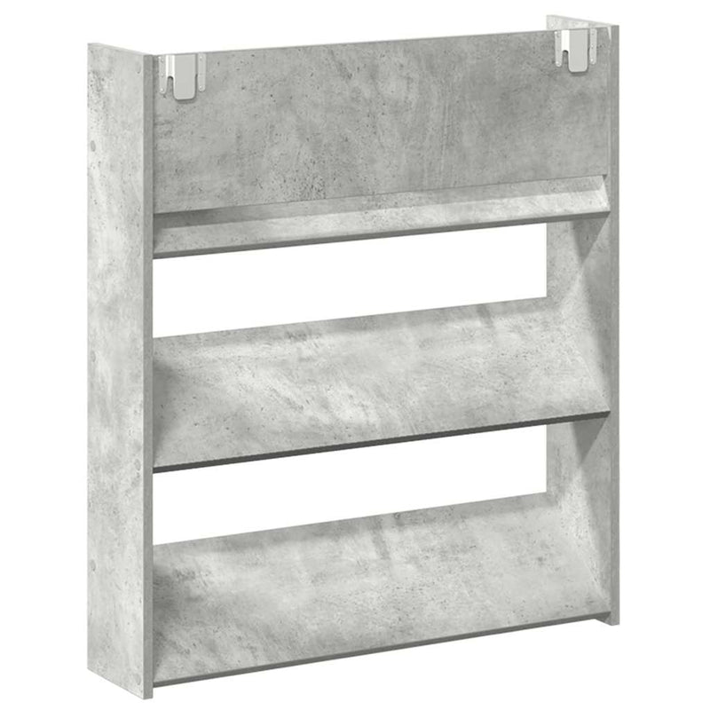 vidaXL 2 db betonszürke forgácslap fali cipősszekrény 80 x 18 x 90 cm