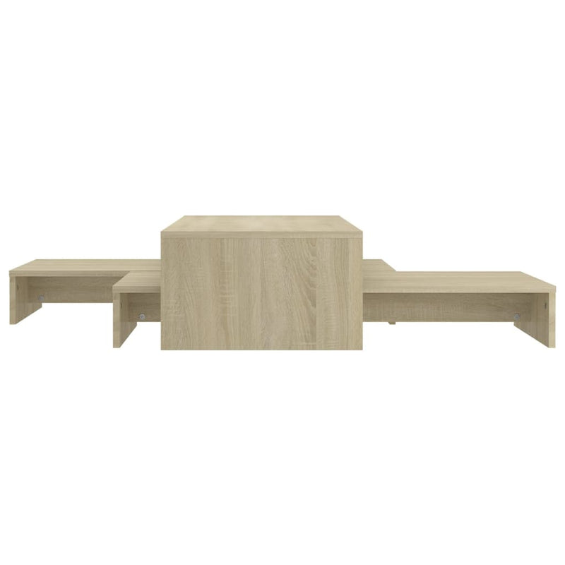 vidaXL szerelt fa rakásolható dohányzóasztalszett 100x100x26,5 cm