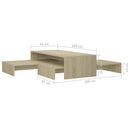 vidaXL szerelt fa rakásolható dohányzóasztalszett 100x100x26,5 cm